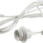 Netzkabel mit Schalter und E27 Fassung 1,4m + 2m lang, weiß