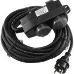 Spritzwassergeschützte-Außensteckdose, 4-fach IP44, mit Aufhänger, 10m Zuleitung