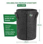 15 Liter Stofftopf für maximalen Ertrag, mit Reißverschluss – Bild 2