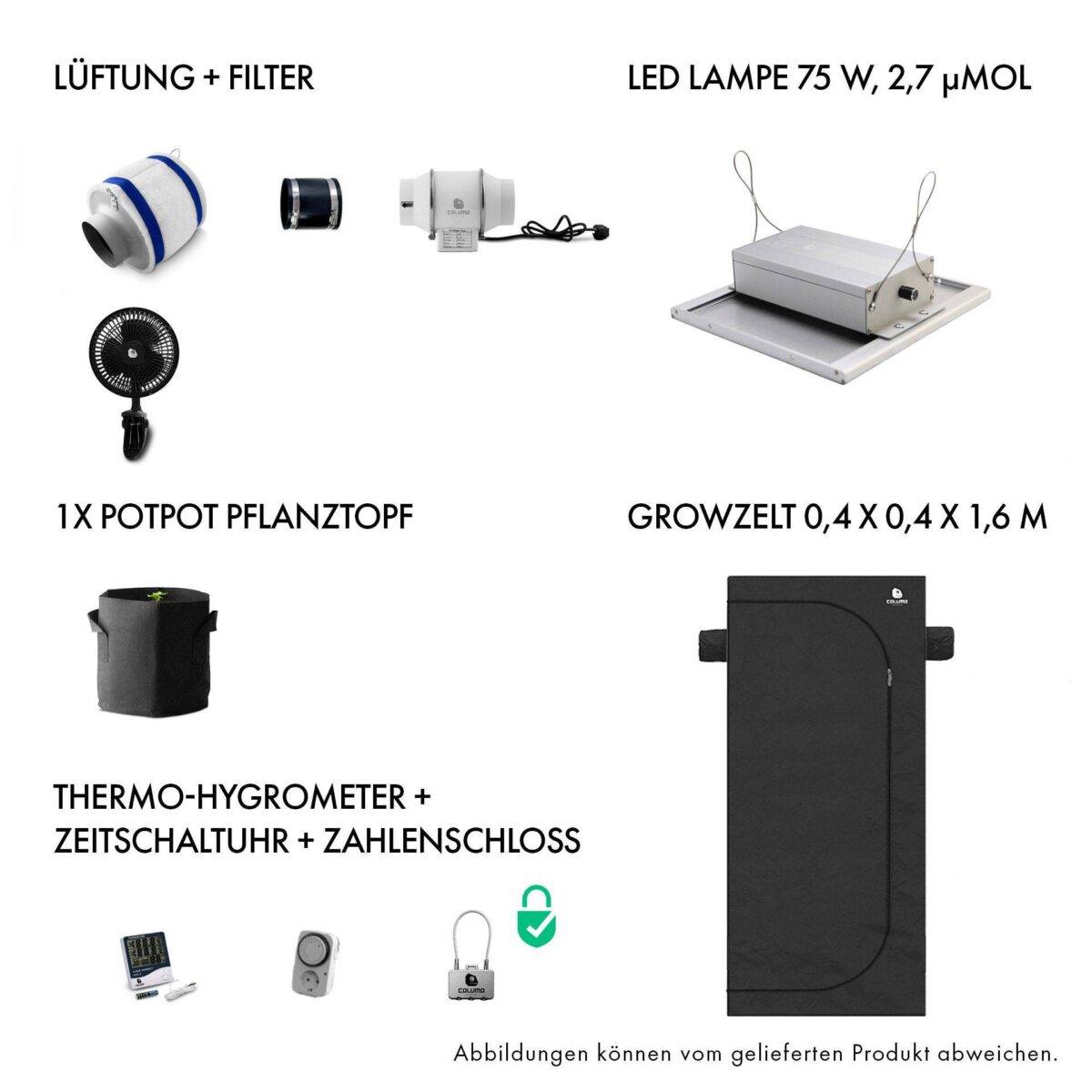 GrowBox-Komplettset-LED-75-W-–-40x40x160cm-–-Caluma-Grow-Set-bestellen-kaufen.jpg GrowBox Komplettset LED 75 W – 40x40x160cm – Caluma Grow Set – Bild 1